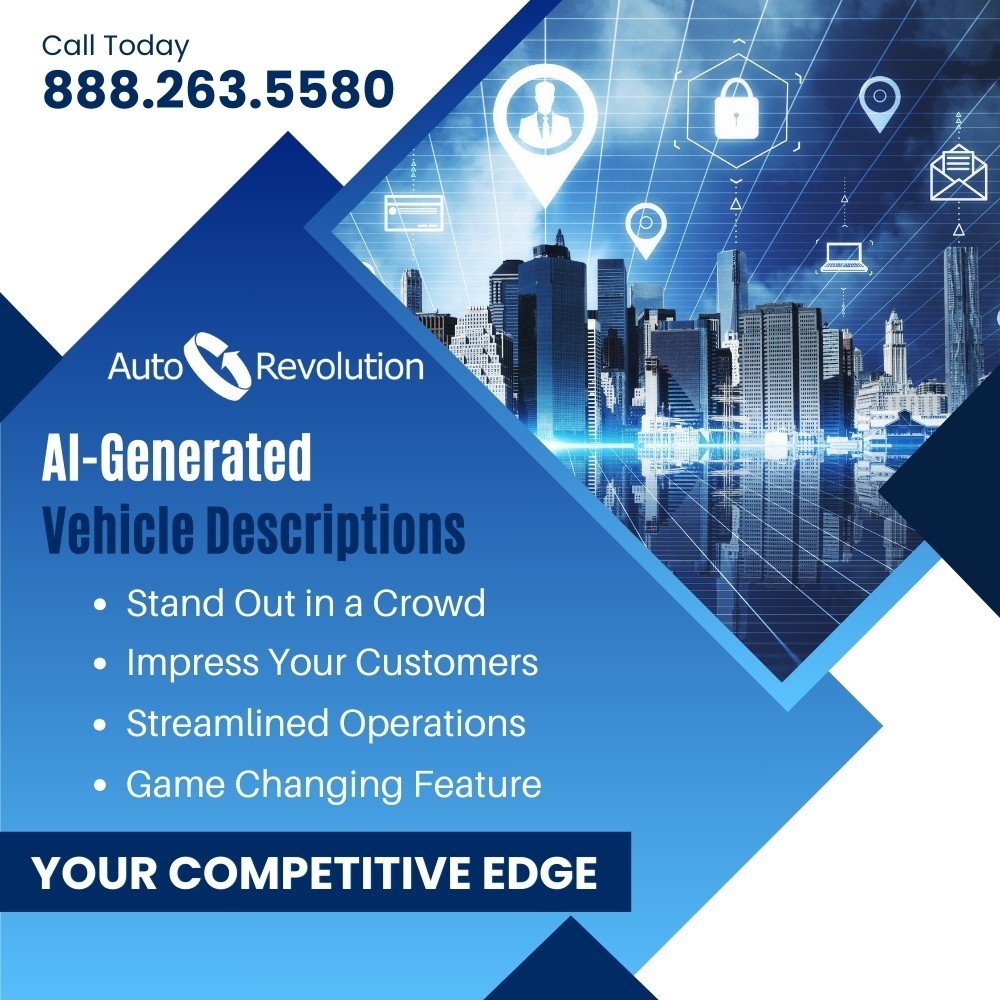 AI Vehicle Descriptions, you'll lead innovation in the automotive industry, stand out in a crowded market, impress your customers, and streamline your operations with this revolutionary feature.