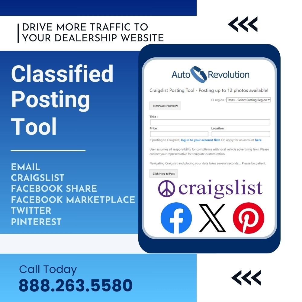 Increase Your Dealership's Visibility with AutoRevolution's Classified Posting Tool